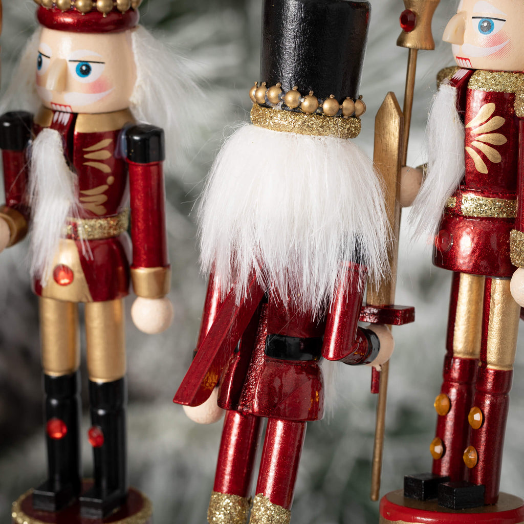 Red Nutcracker Ornament Trio  