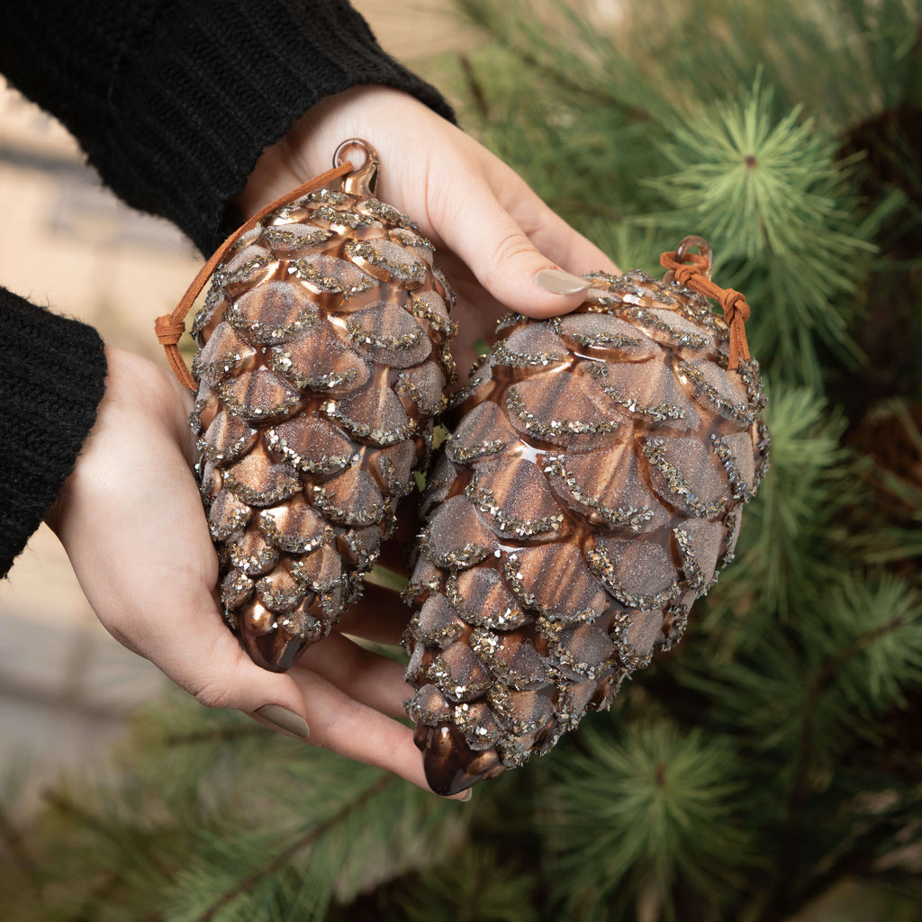 Sparkling Pinecone Ornaments  