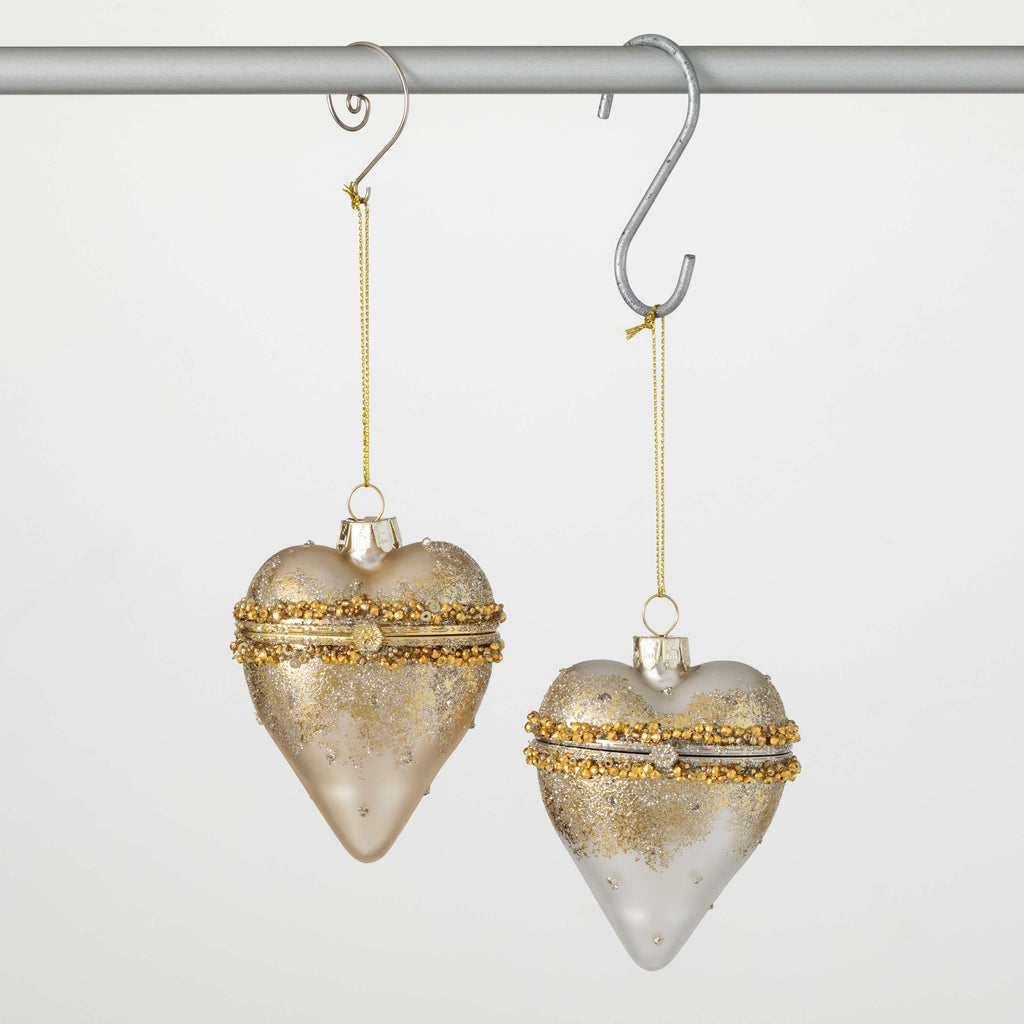 Gold Heart Locket Ornaments   