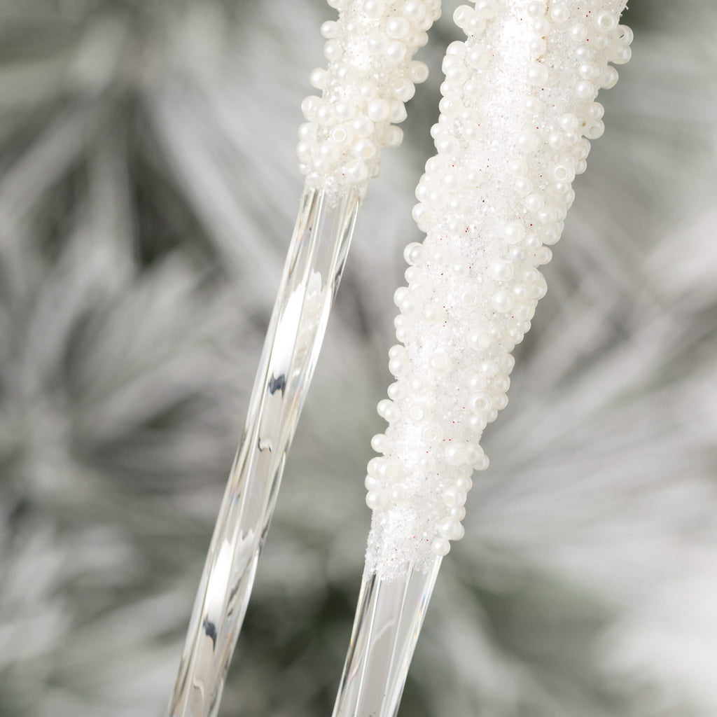 Frosted Icicle Ornament Set 2 