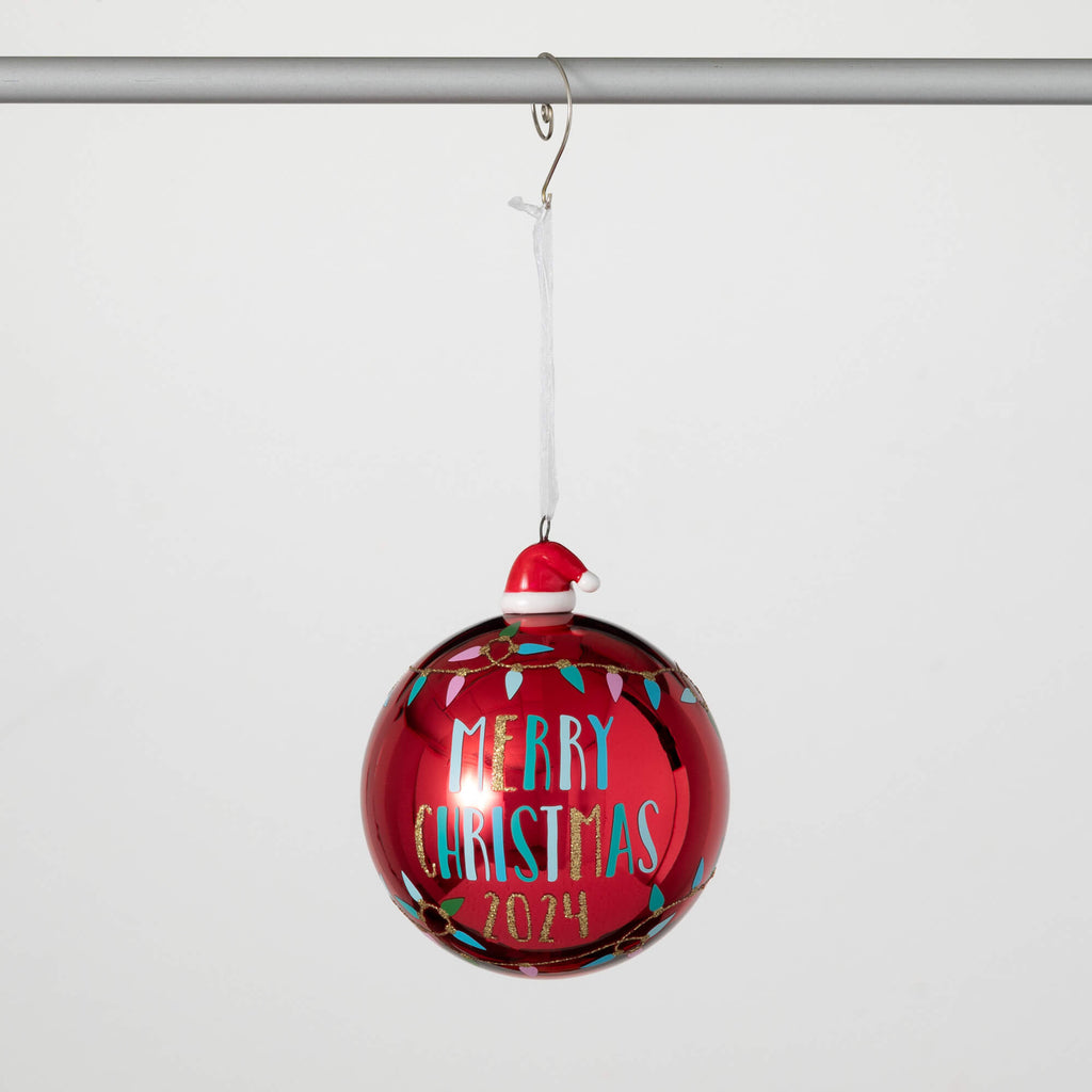 Merry Christmas Ball Ornament 