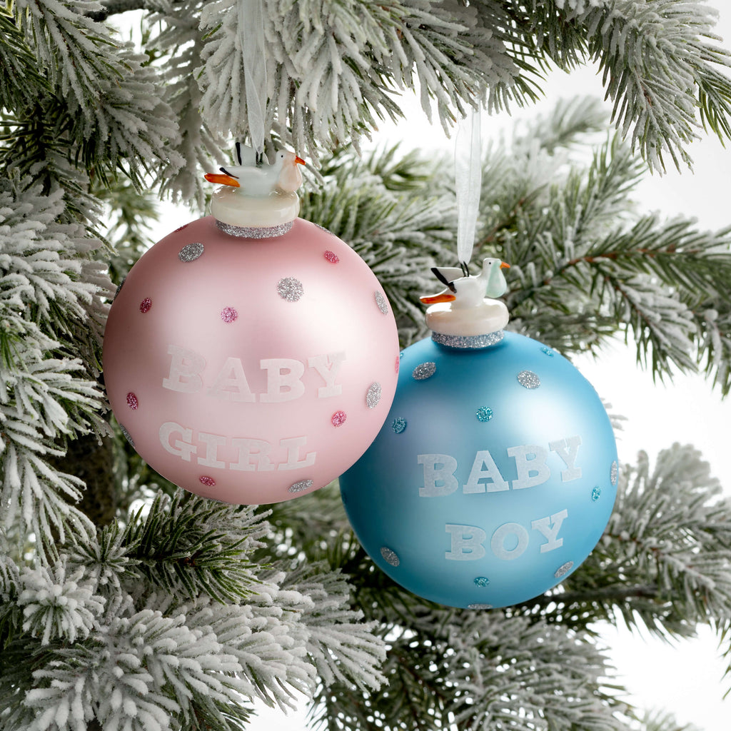 Pink Baby Girl Ball Ornament  