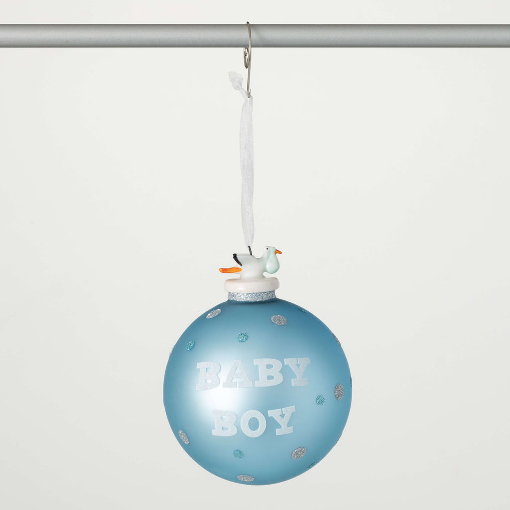 Blue Baby Boy Ball Ornament   