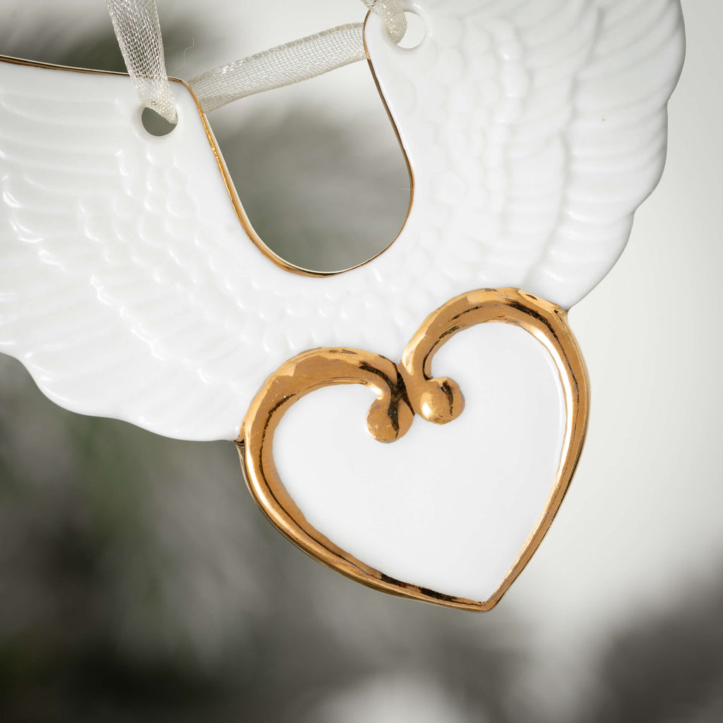 Heart Angel Wings Ornament    