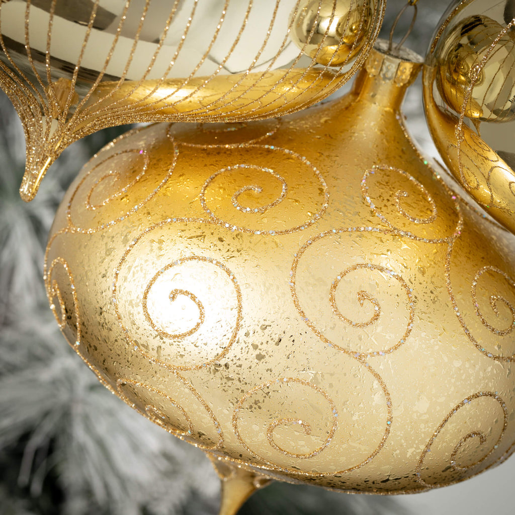 Glittered Gold Onion Ornaments