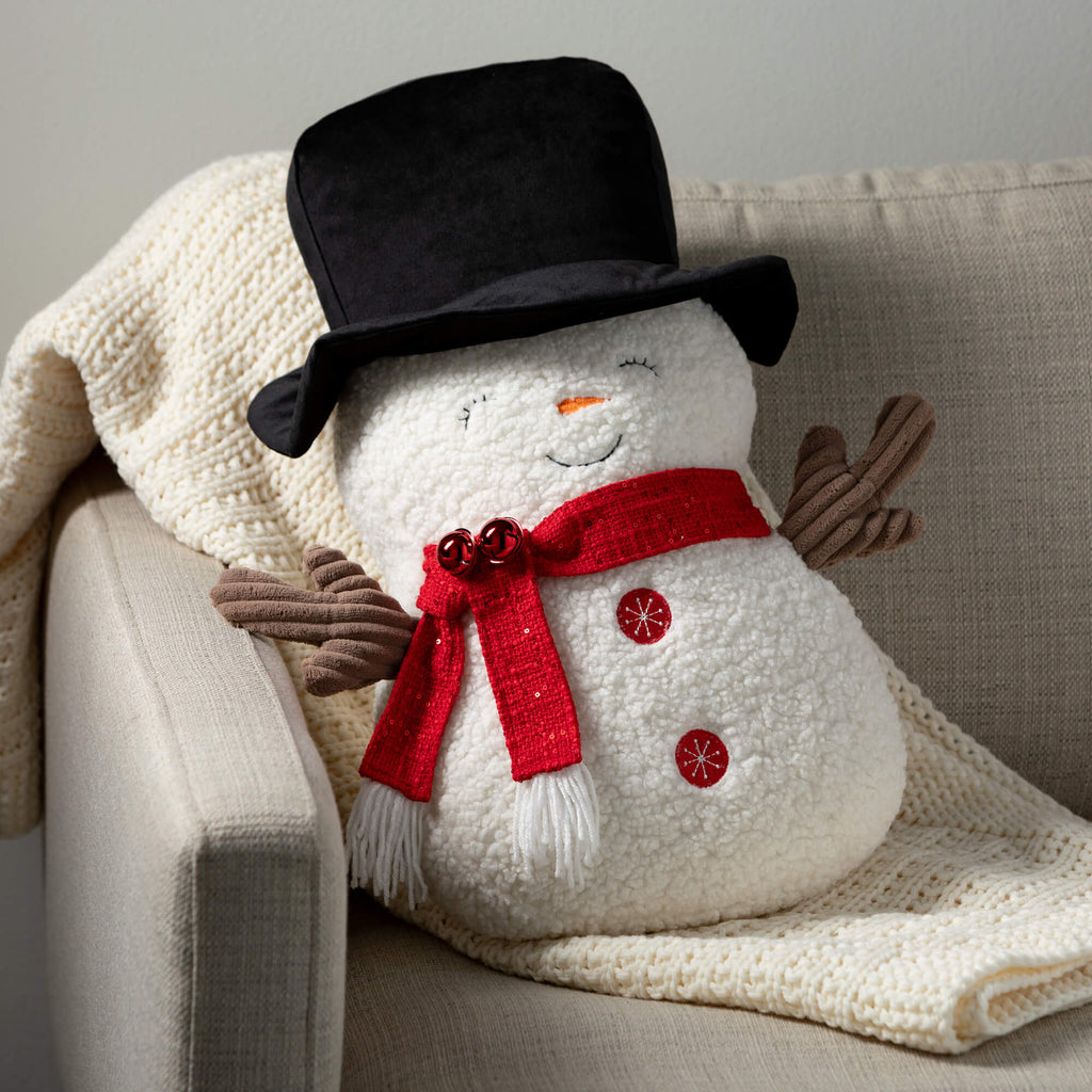 Plush Snowman Throw Pillow    