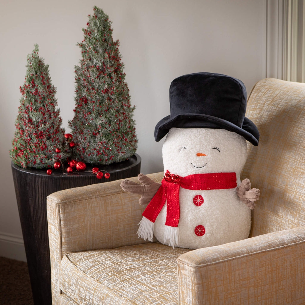 Plush Snowman Throw Pillow    