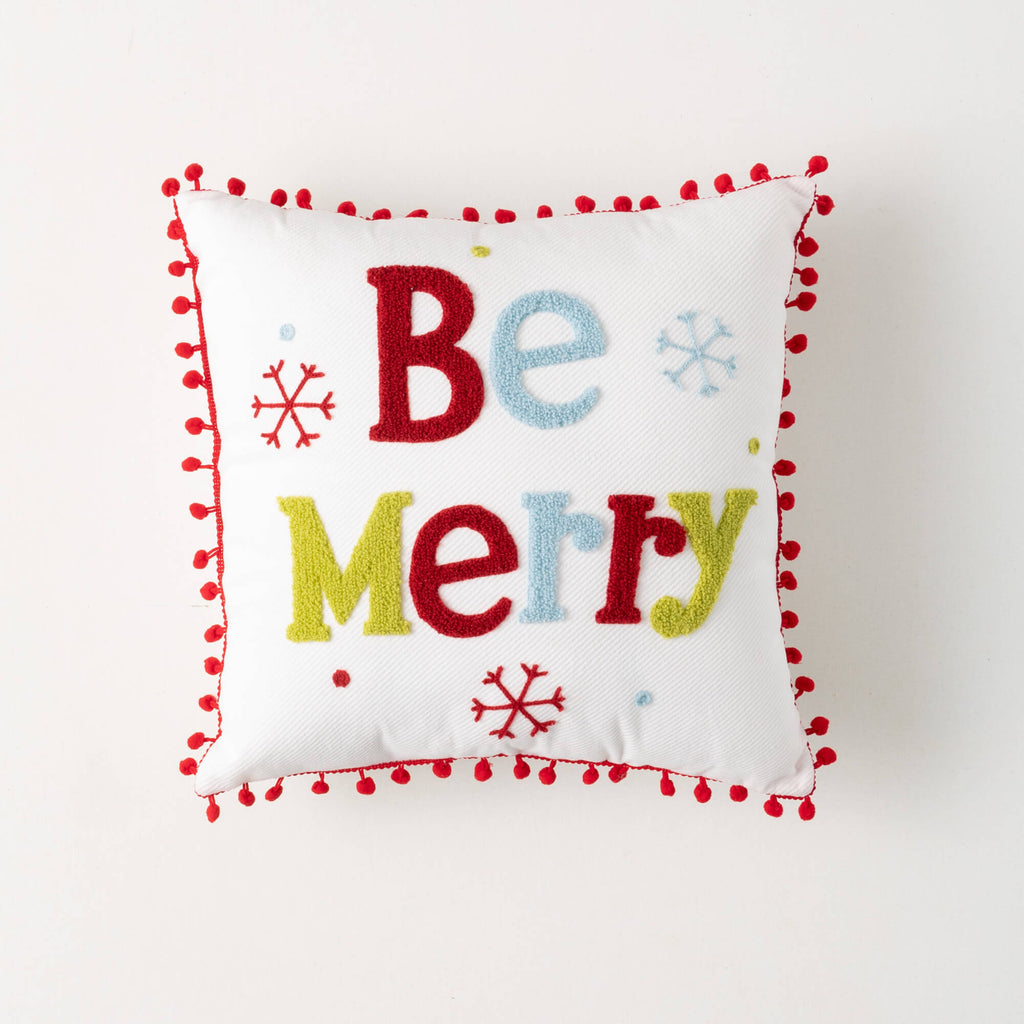 Be Merry Holiday Toss Pillow  