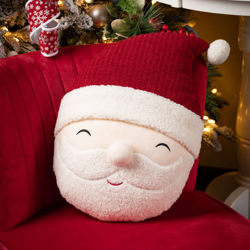 Smiling Santa Head Pillow     