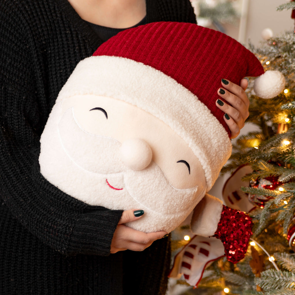 Smiling Santa Head Pillow     