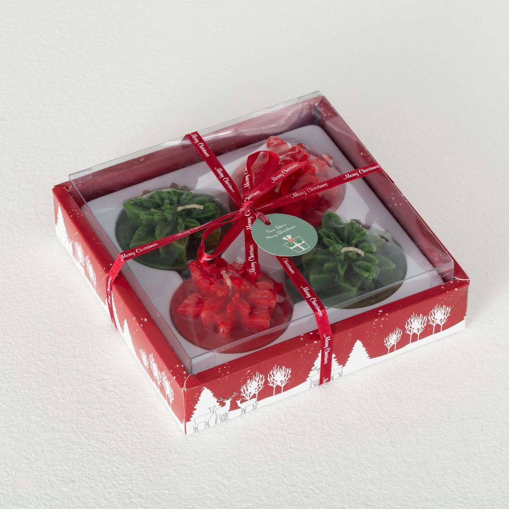 Boxed Poinsettia Votives      