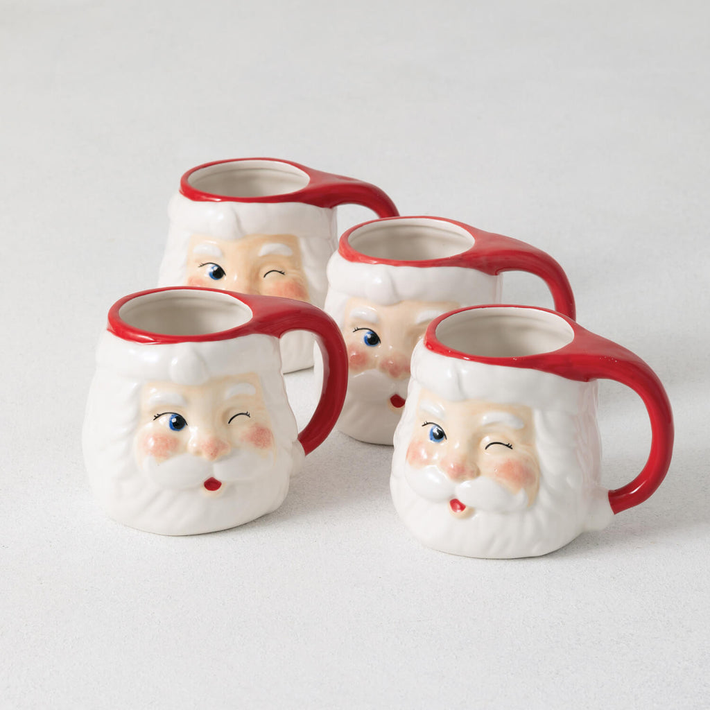 Winking Santa Mug Set Of 4    