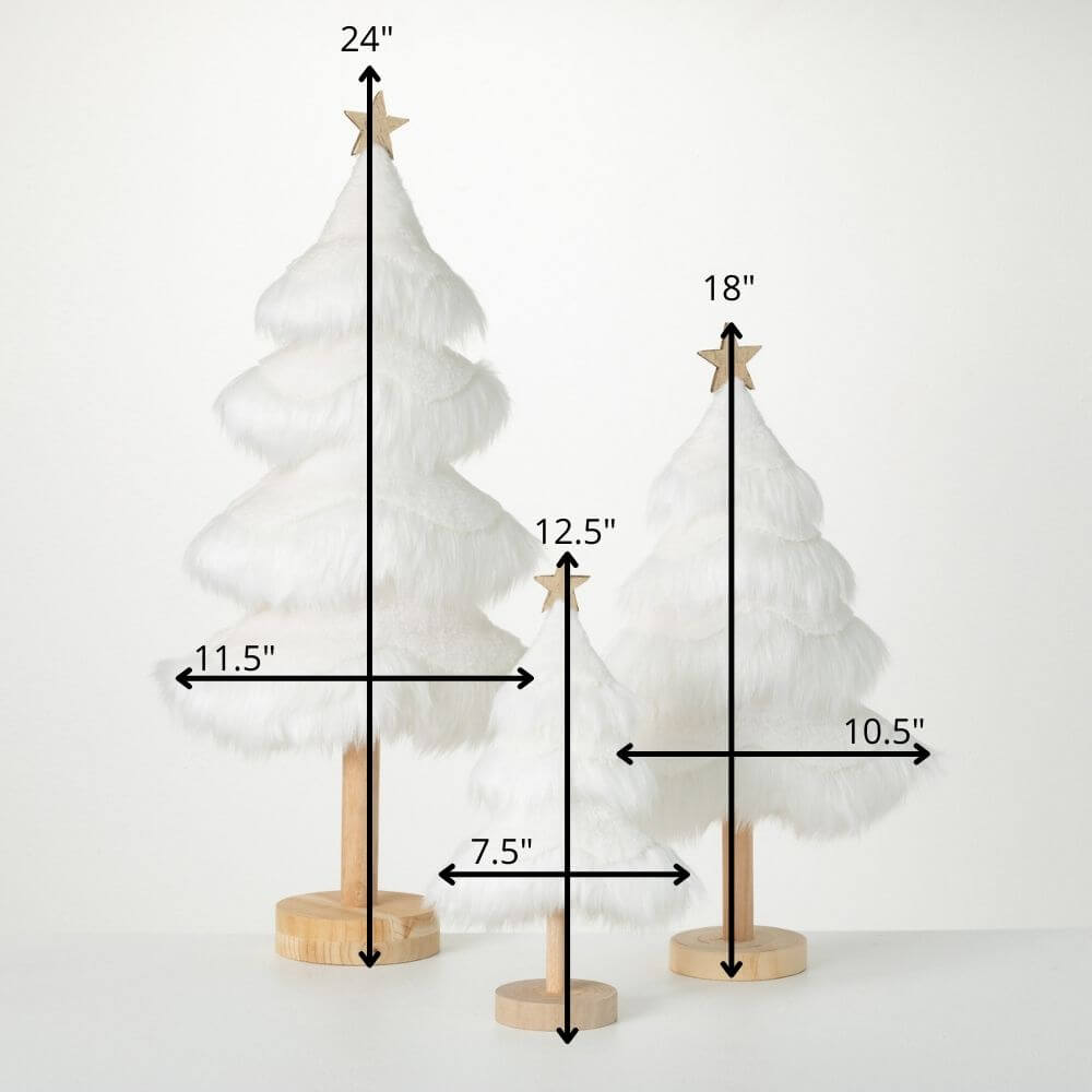 Faux Fur Tabletop Tree Set 3  