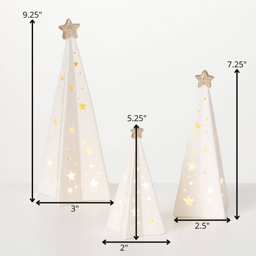 Lighted Porcelain Tree Set 3  