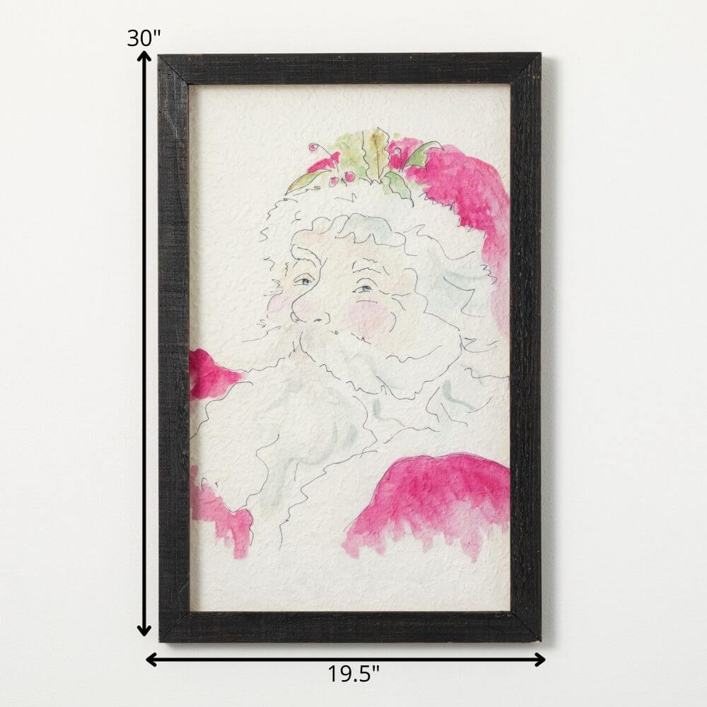 Watercolor Santa Wall Decor   