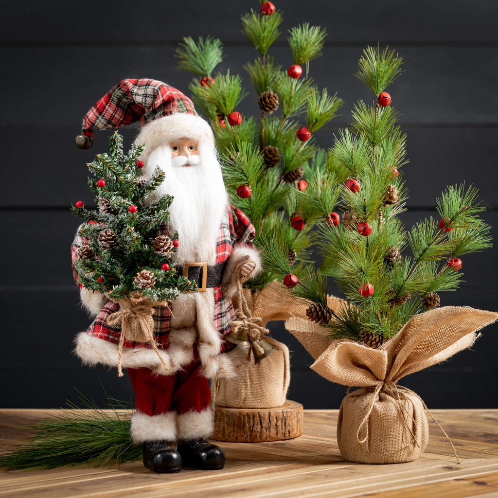 Woodland Plaid Santa Figure   