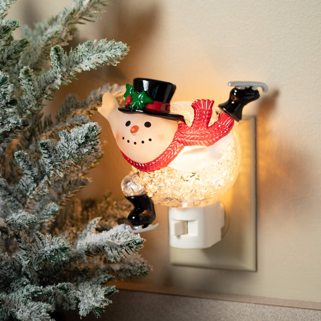 Ice Skating Snowman Nightlight