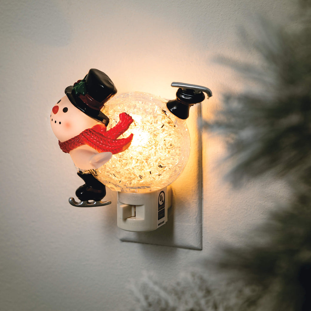 Ice Skating Snowman Nightlight