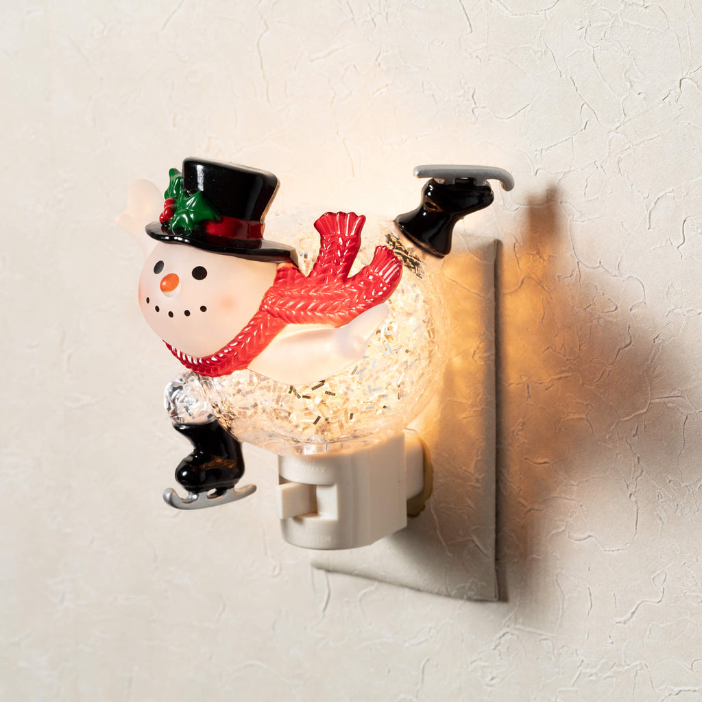 Ice Skating Snowman Nightlight