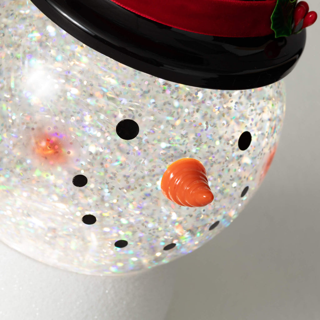 Led Snowman Shimmer Lantern   