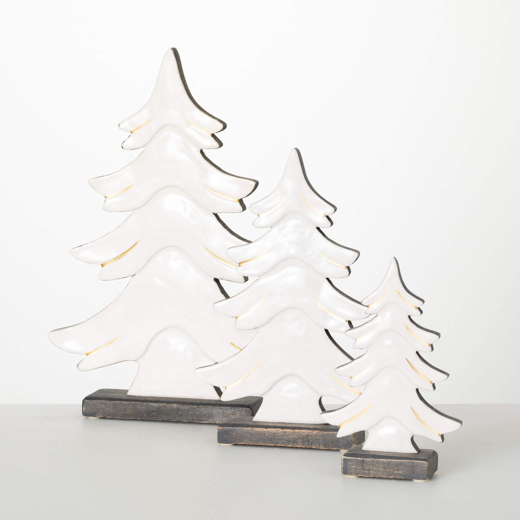 Stylish White Wood Tree Set   