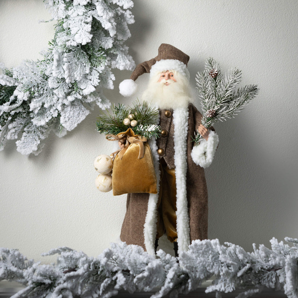 Rustic Gray Santa Figurine    