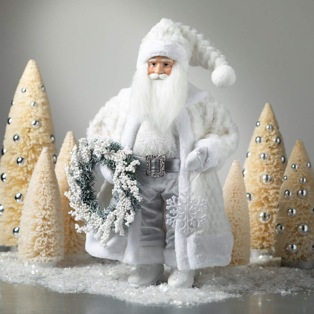 Frosty White Santa Figurine   