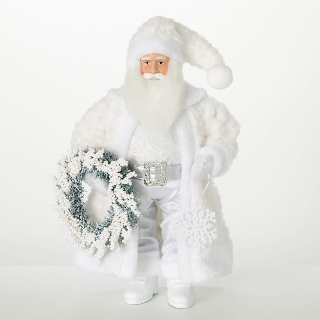 Frosty White Santa Figurine   