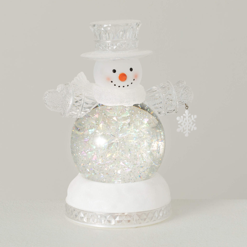 Led Snowman Rotating Globe    