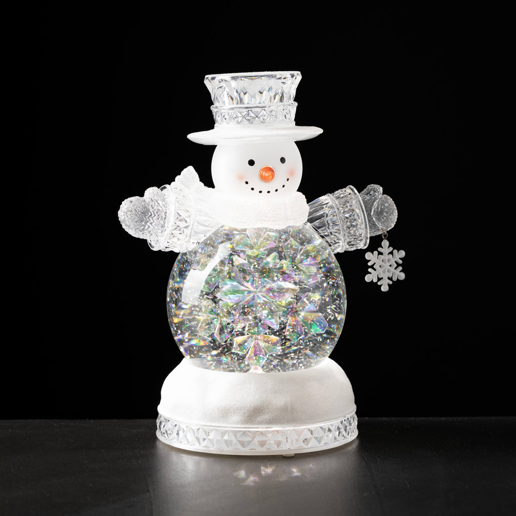 Led Snowman Rotating Globe    