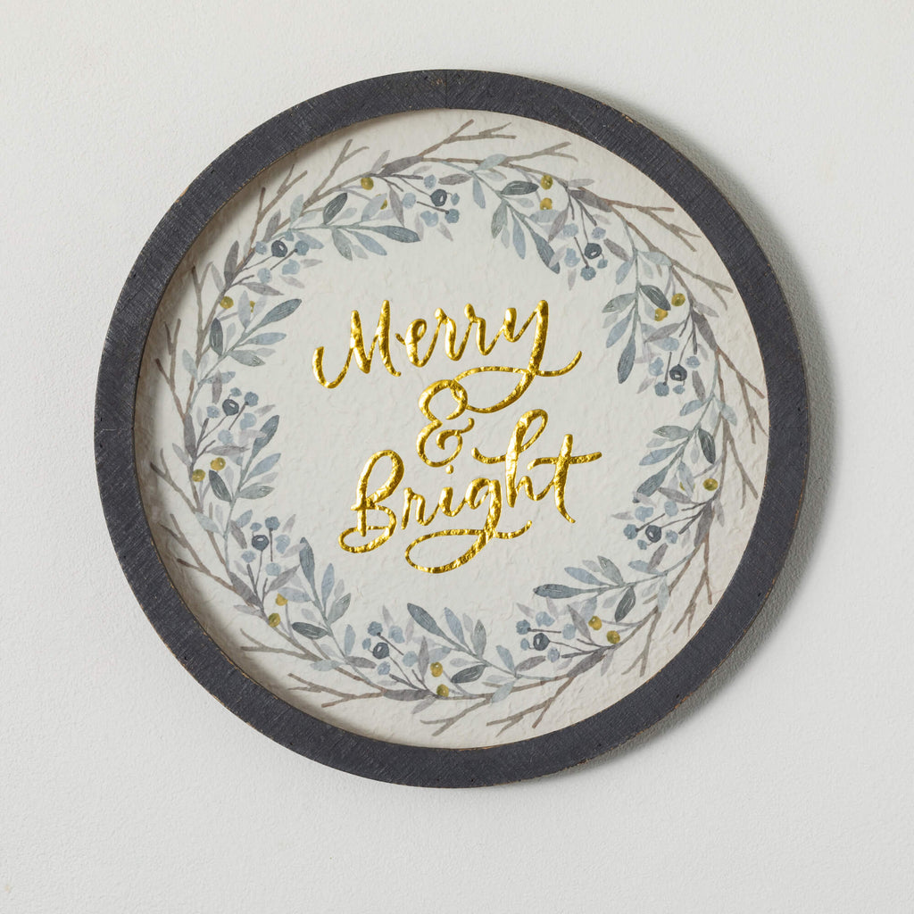 Merry Bright Text Wall Art    