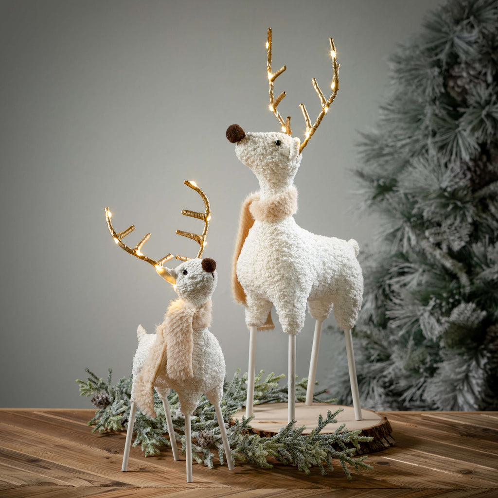 Led Antler Deer Figurine Set 2