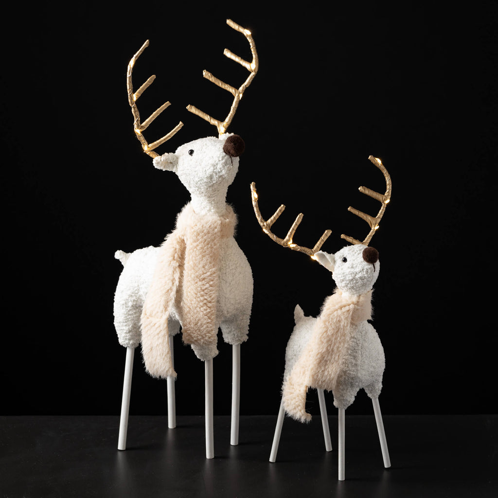 Led Antler Deer Figurine Set 2