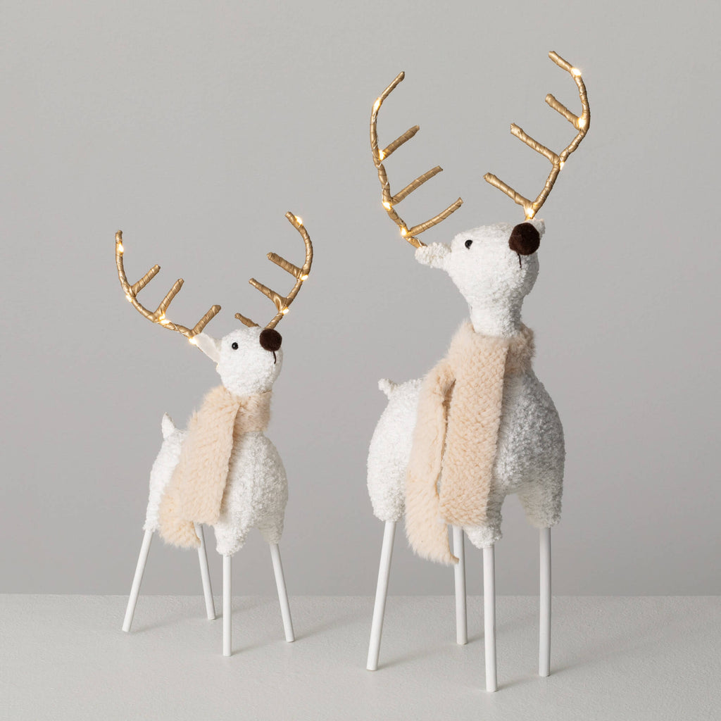 Led Antler Deer Figurine Set 2