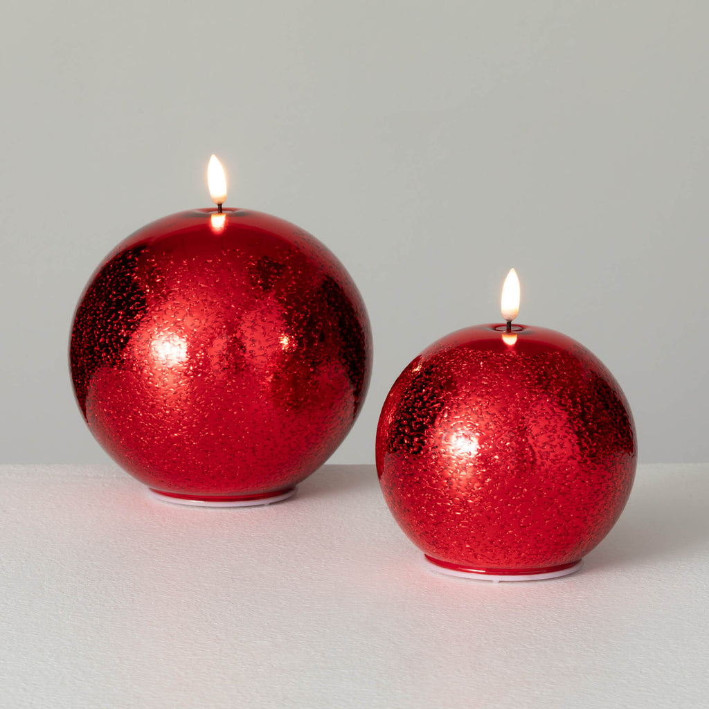 Red Led Ball Candle Set       