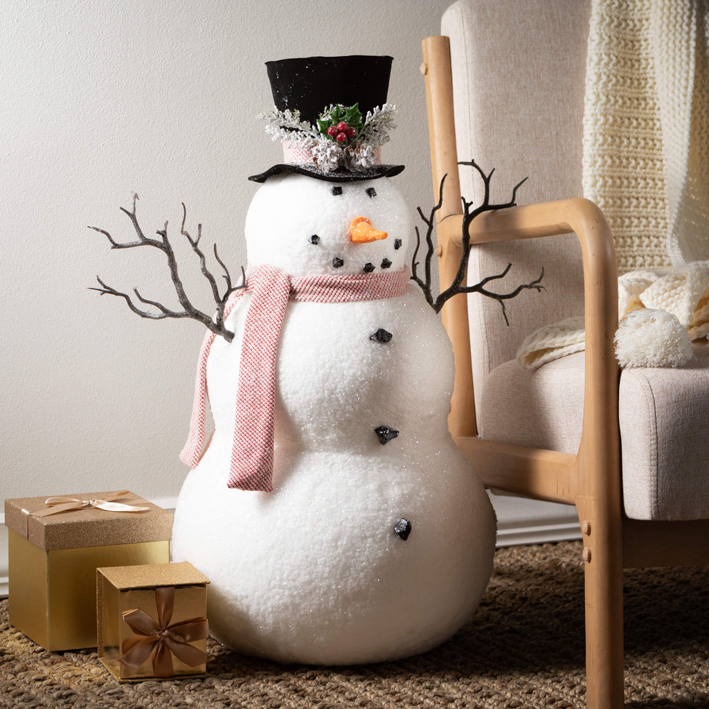 Cheerful Snowman Figurine     