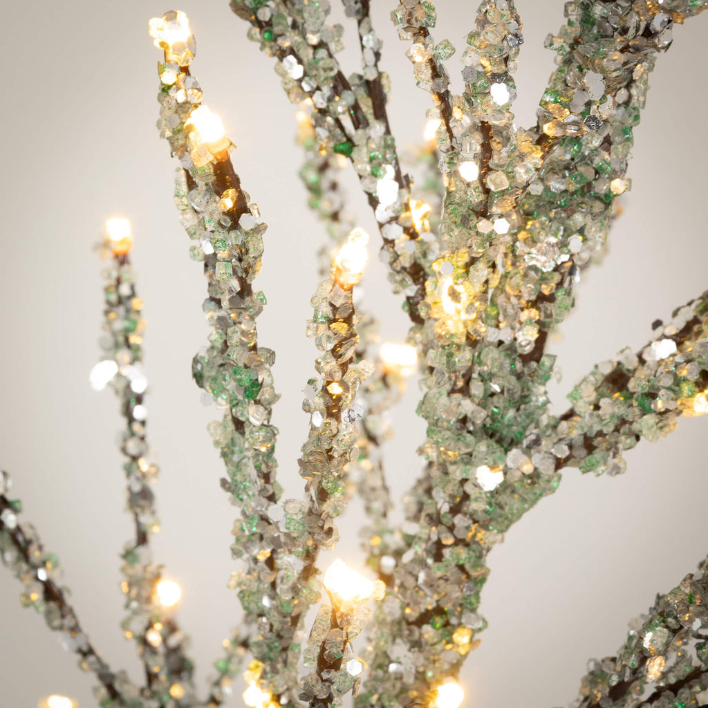 5' Lighted Silver Iced Tree   