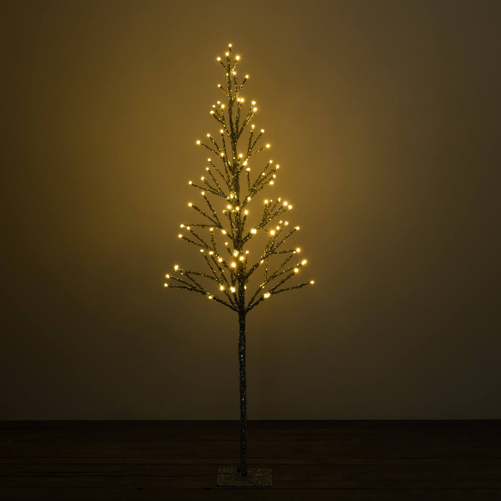 5' Lighted Silver Iced Tree   