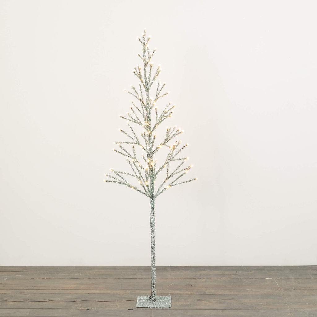 5' Lighted Silver Iced Tree   