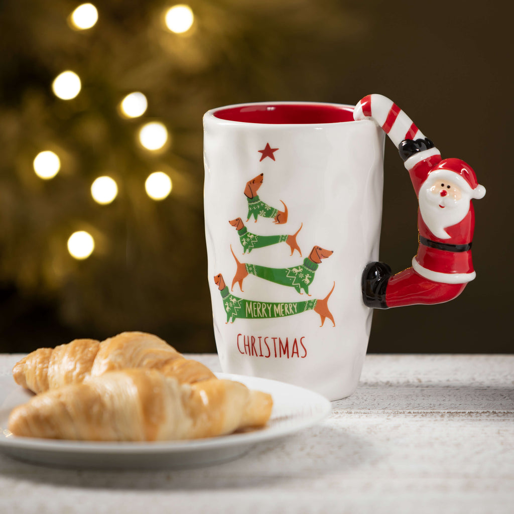 Santa Handled Christmas Mug   