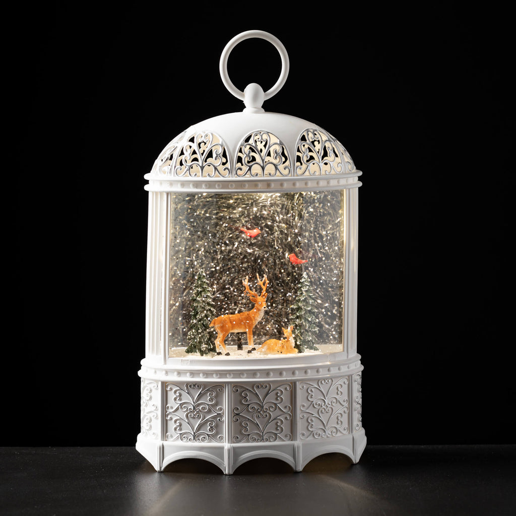 Led Lantern With Deer Scene   