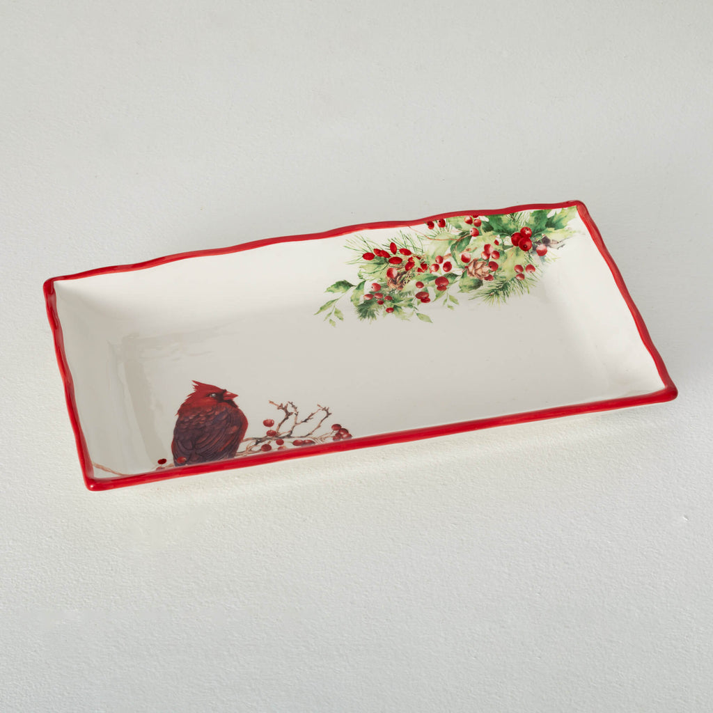 Holiday Cardinal Serving Dish 