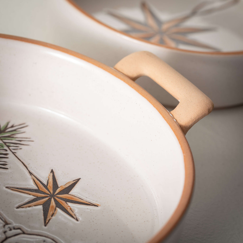 White Holiday Serving Bowl Set