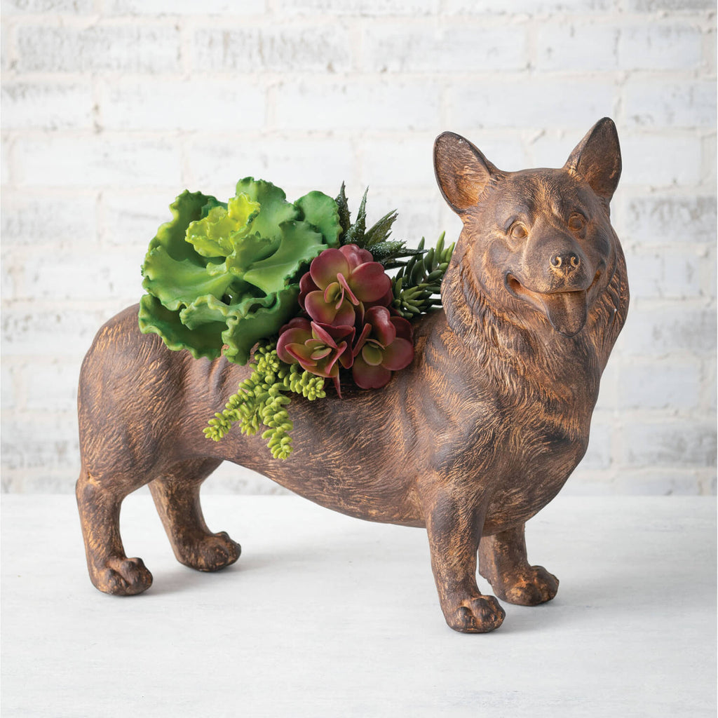 Corgi Dog Planter             