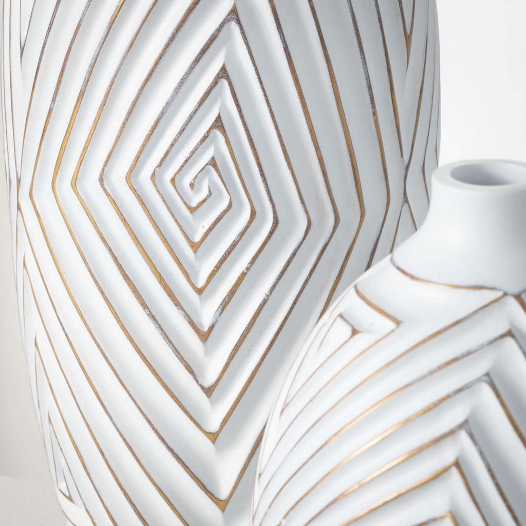 Gold Brushed Pattern Vases    