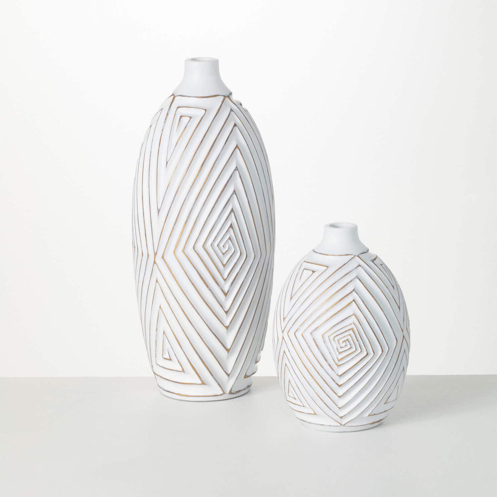 Gold Brushed Pattern Vases    