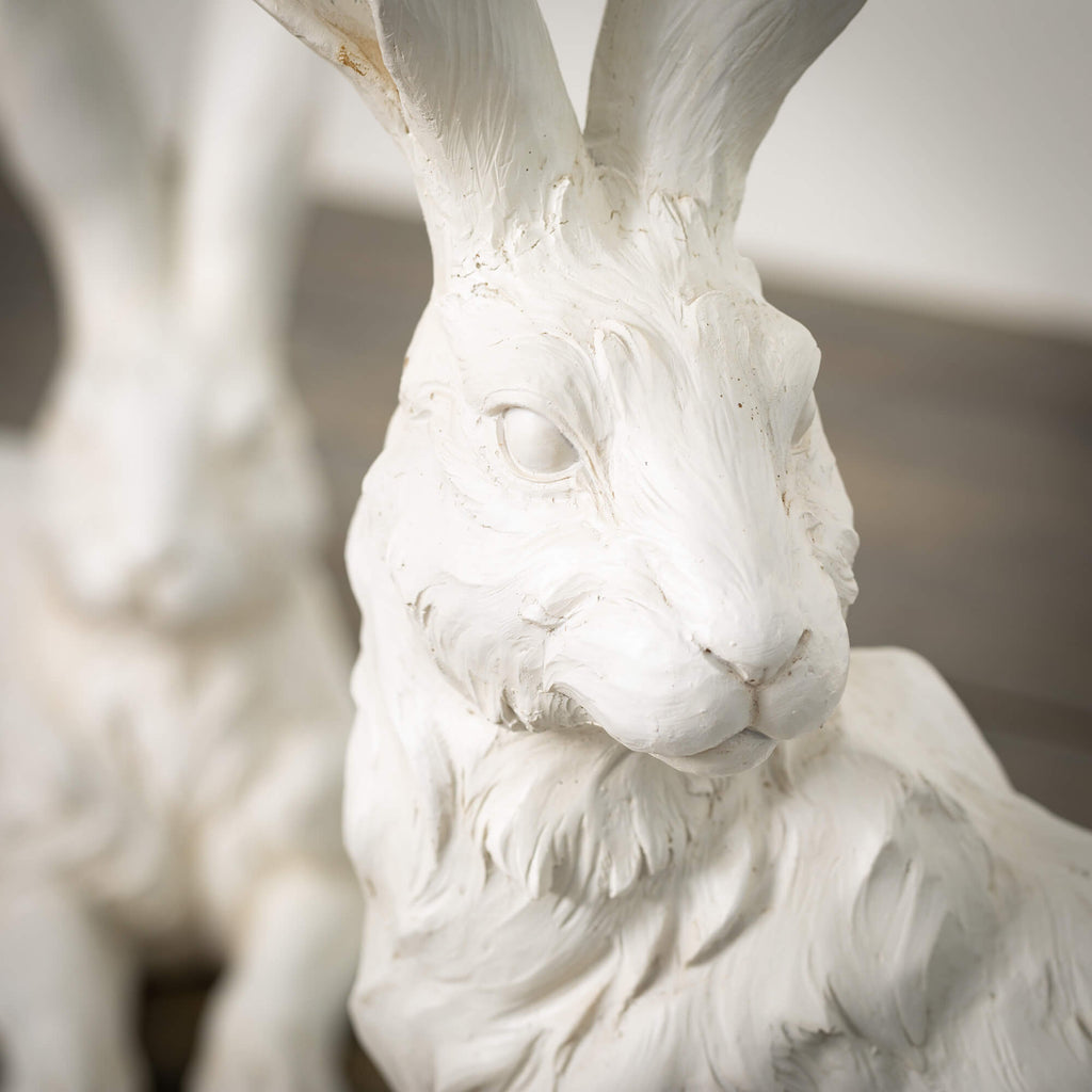 Large White Rabbit Set Of 2   