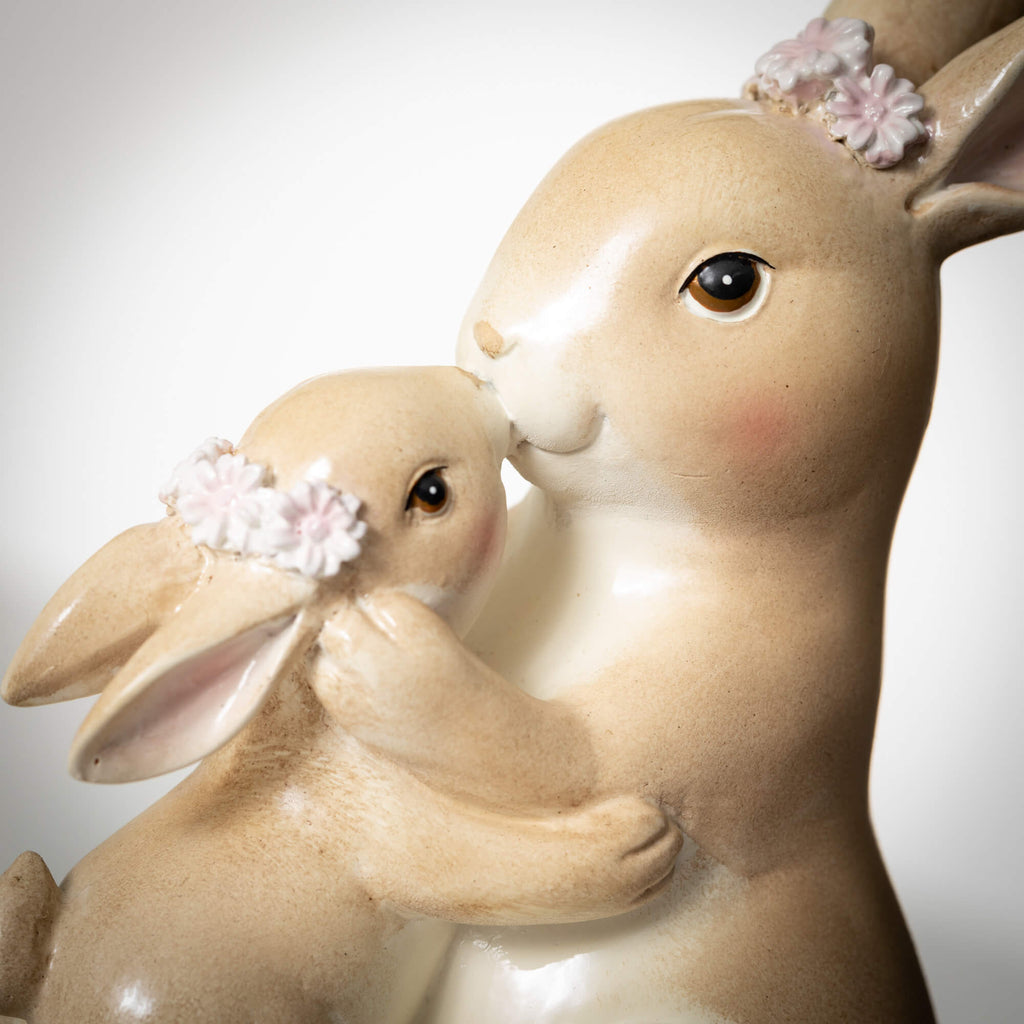 Mother And Baby Bunny Figure  