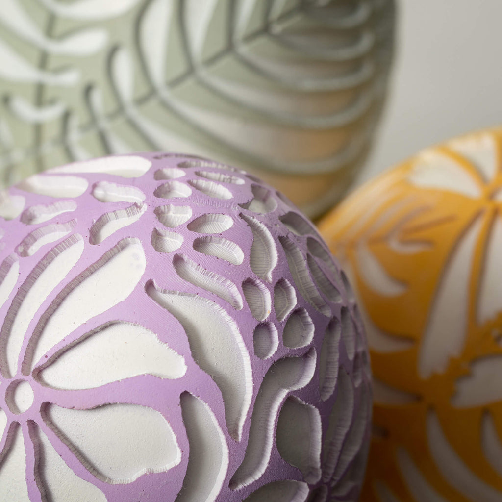 Sculpted Botanical Egg Decor  