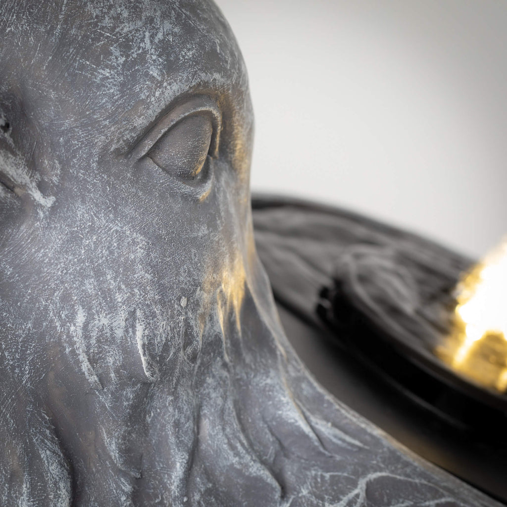 Gray Resin Bird Fountain      